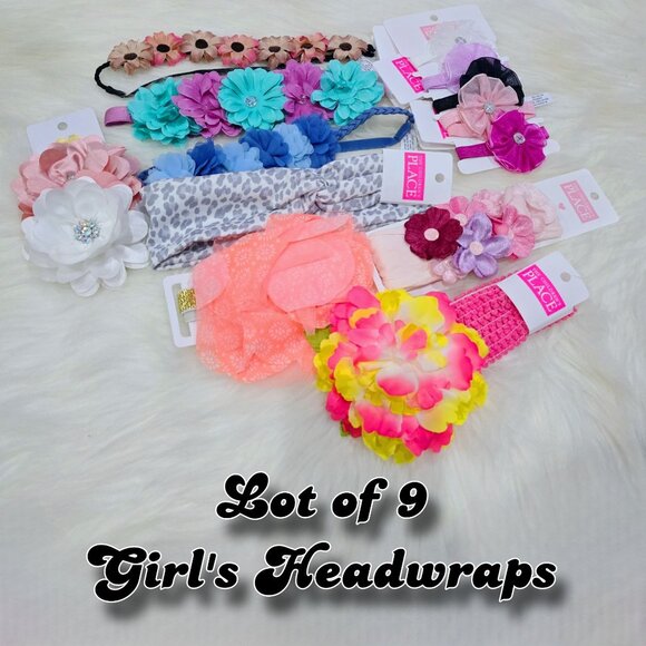 🆕️🆑️ Lot Of 9 Girls Flower Headwraps By The Childrens Place - Picture 1 of 8